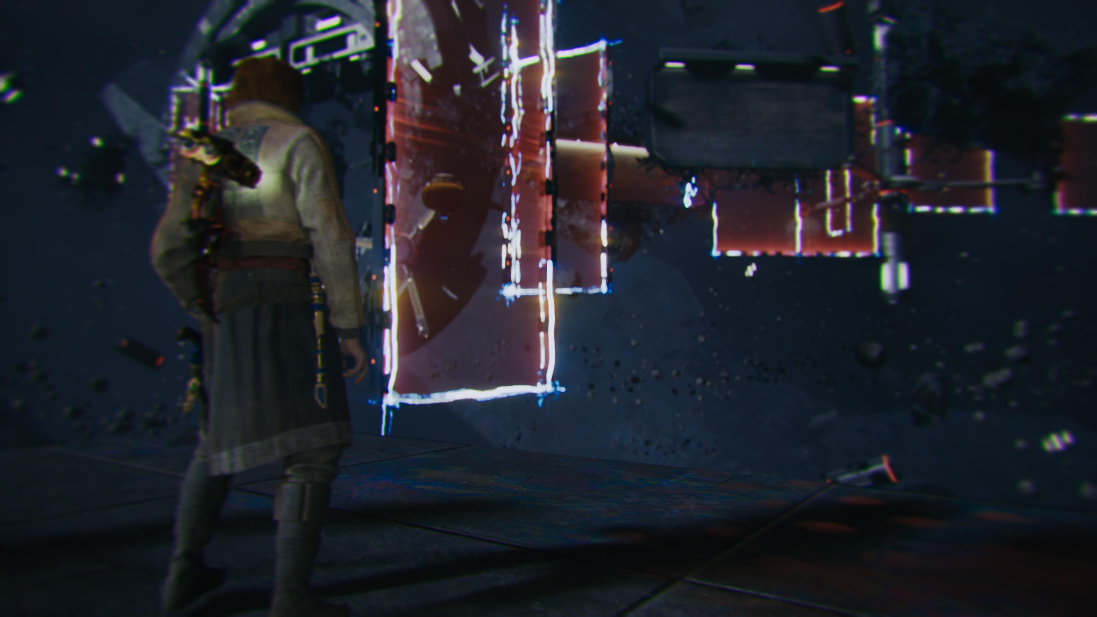 Cal inside of a Force Tear in Jedi Survivor