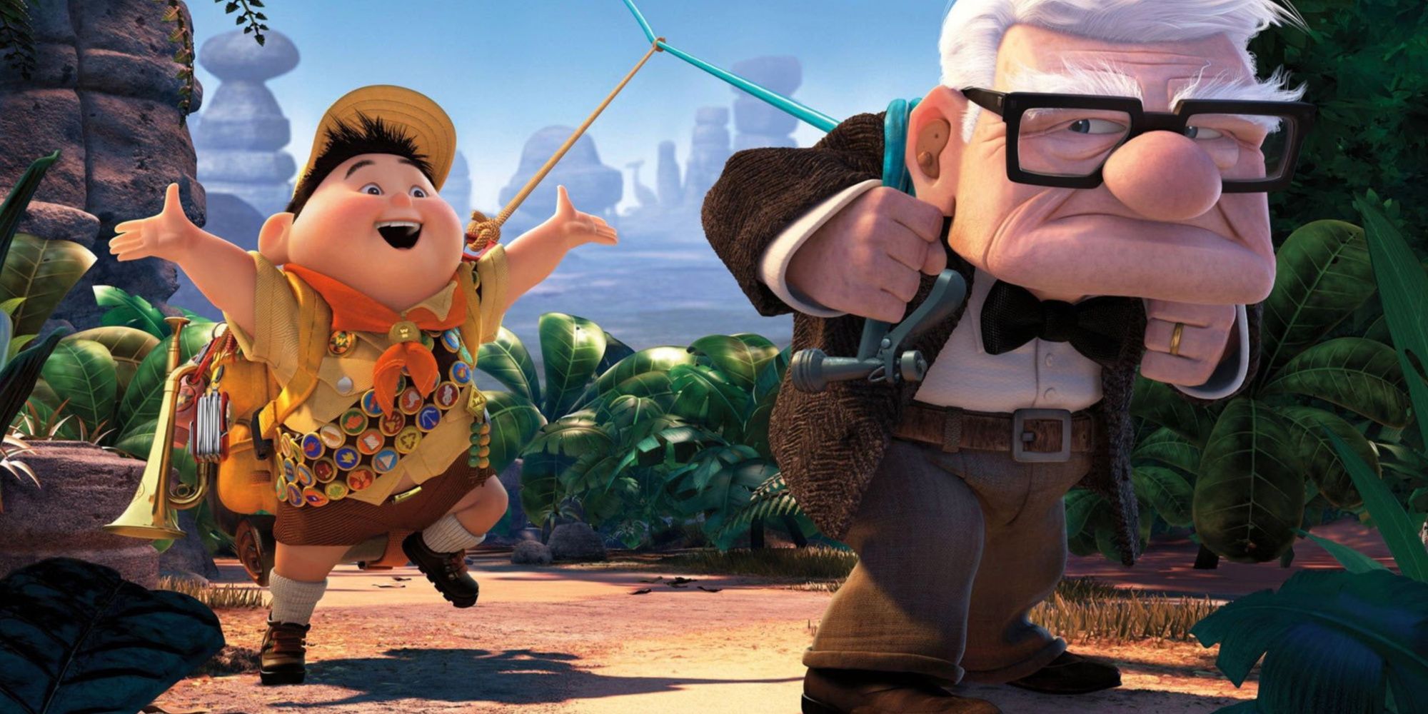 carl fredricksen from disney pixar's up with Russell