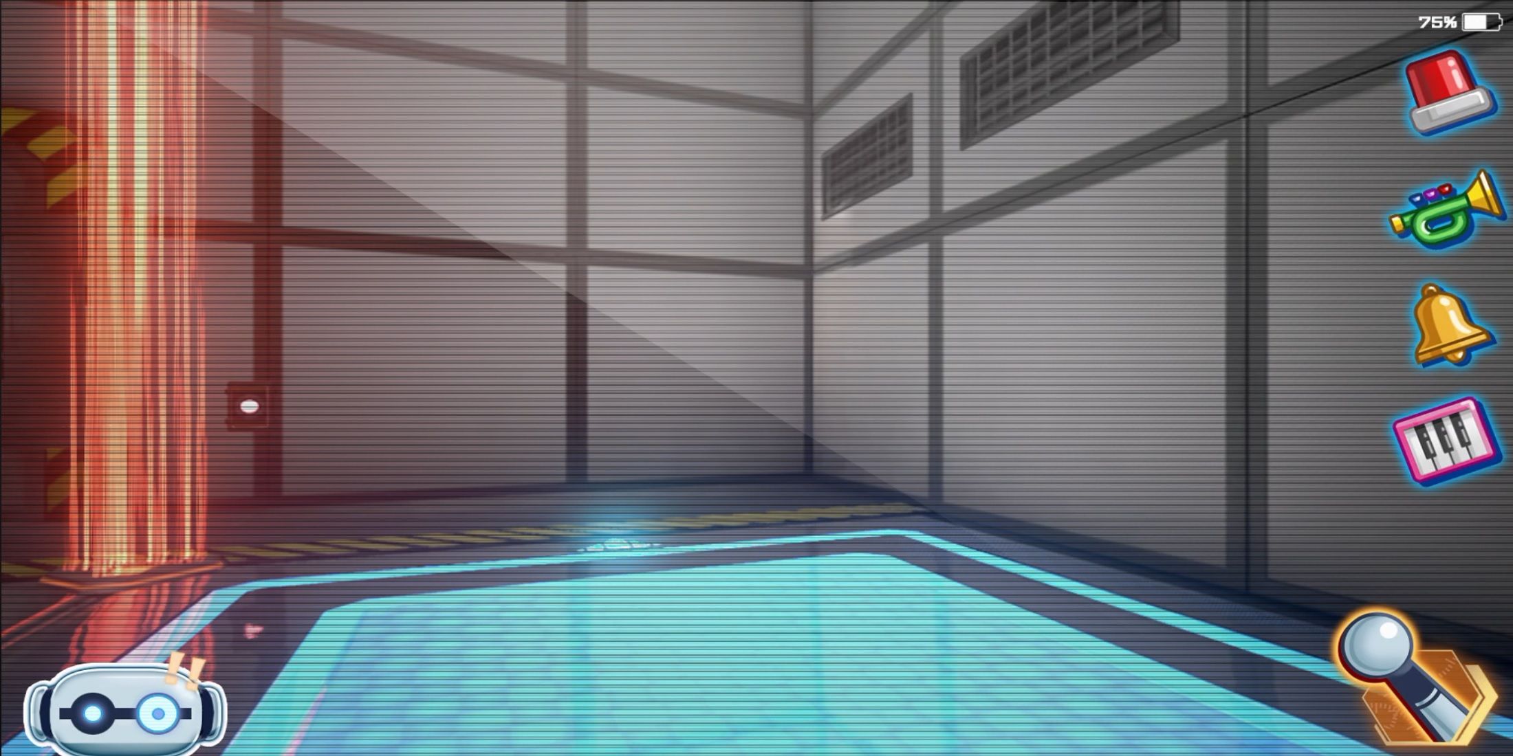 Moving Ama-Pal around in the secret lab's puzzle in Rain Code