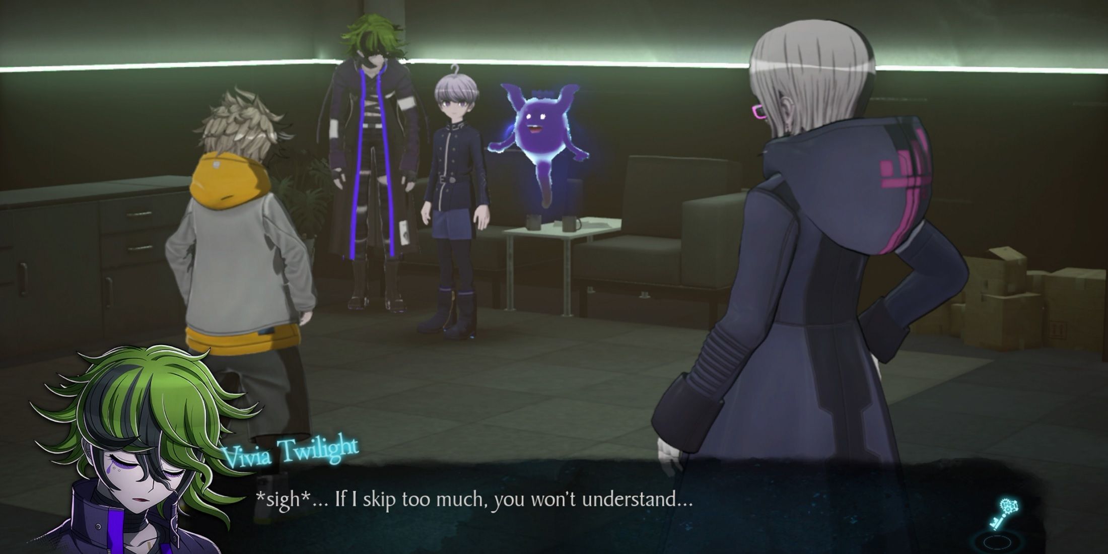 Rain Code character Vivia explains his Forte to Desuhiko and Yuma