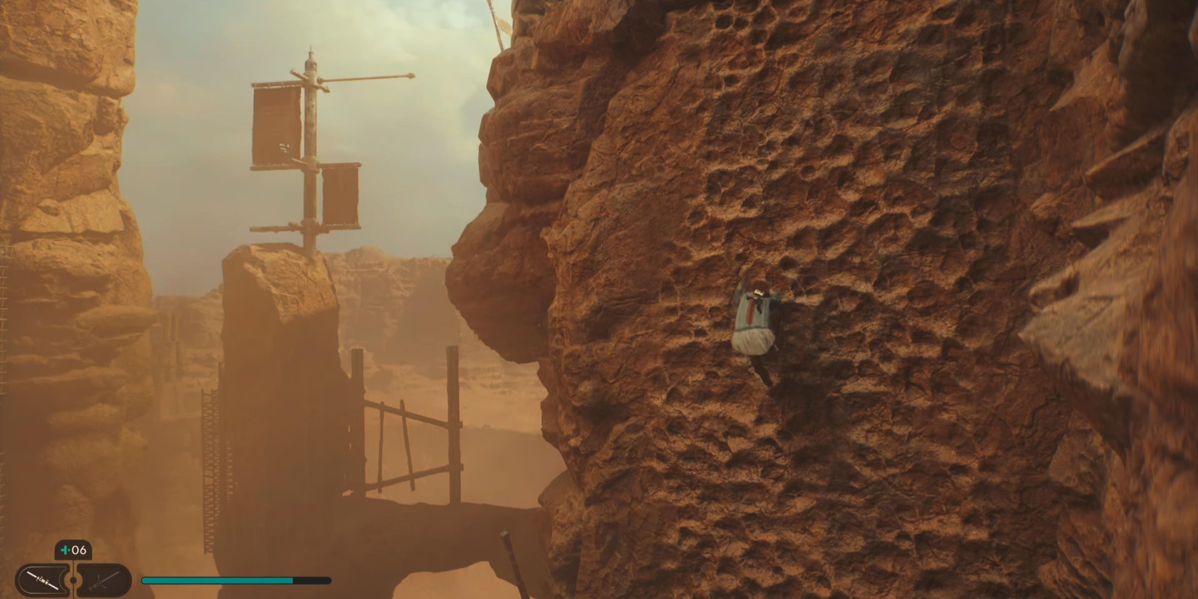 Climbing wall with desert wind