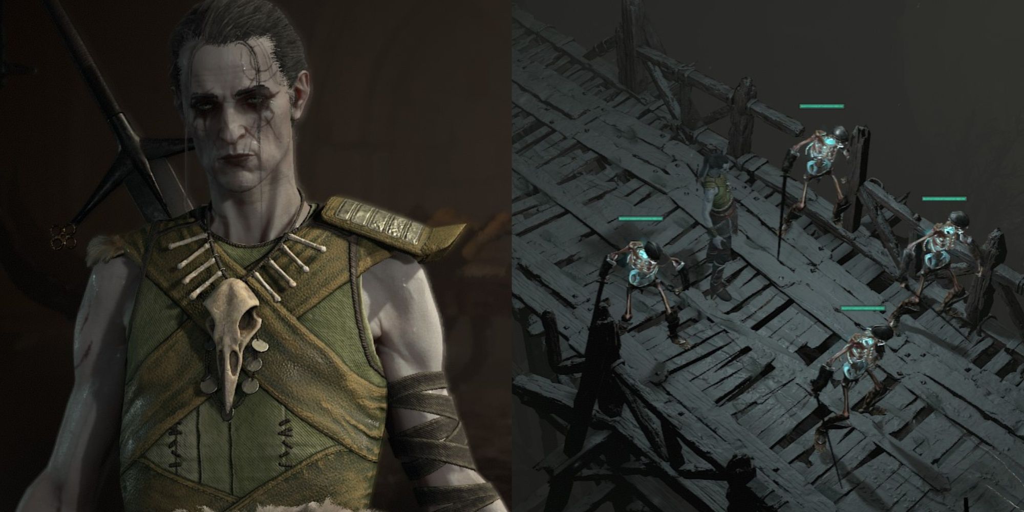 Necromancer Character And In Game With Skeletons In Diablo 4