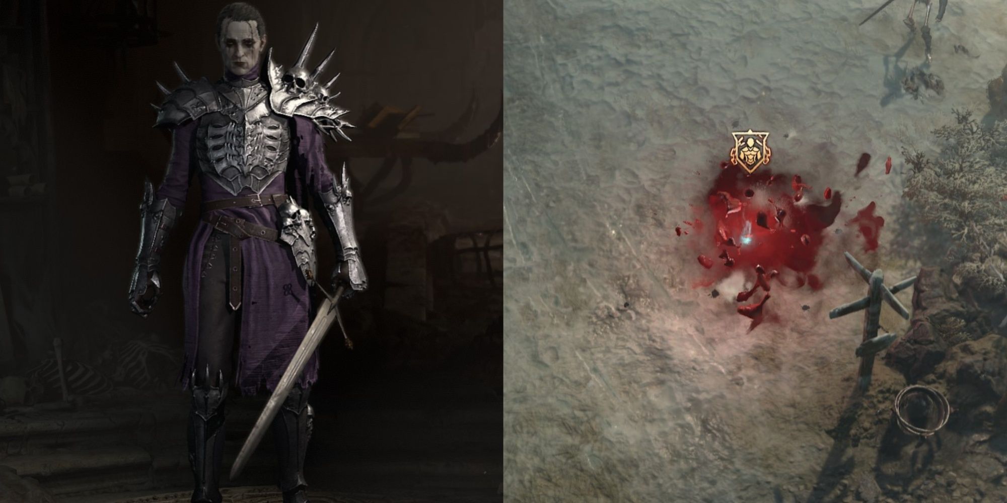 Necromancer Character in Wardrobe And Blood Mist Ability In Diablo 4