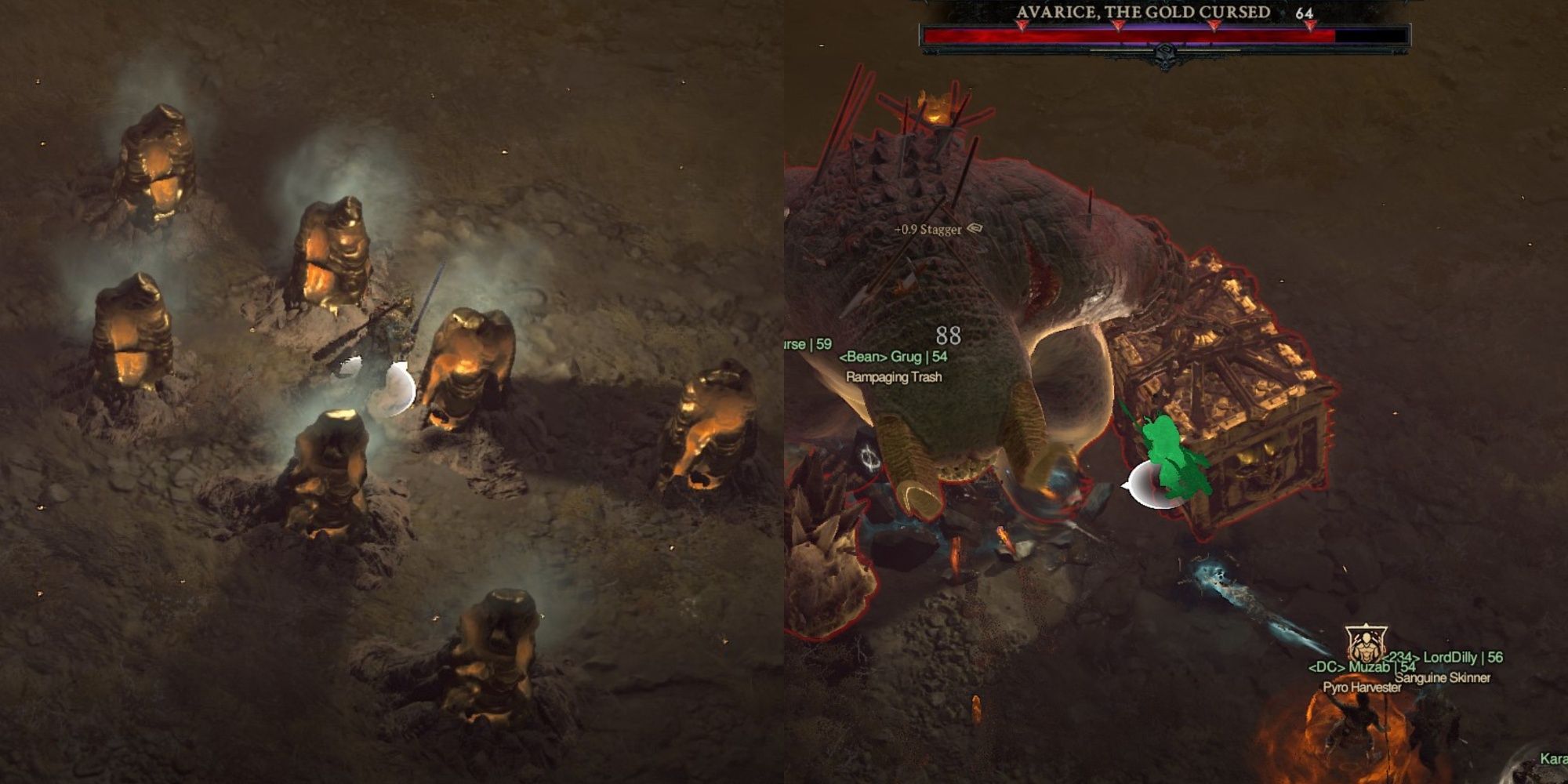 Gold Mounds And Avarice Health Bar In Diablo 4