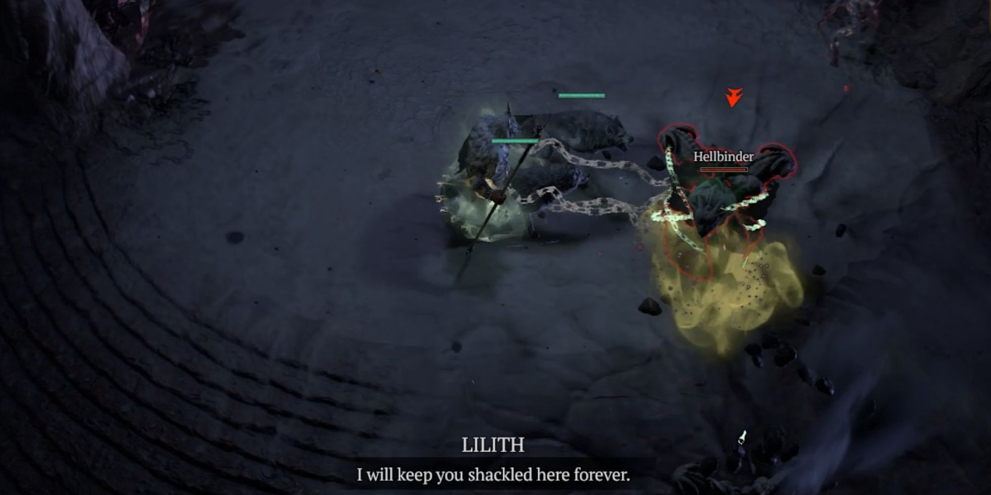 Diablo 4: a magical totem chains a Druid near it