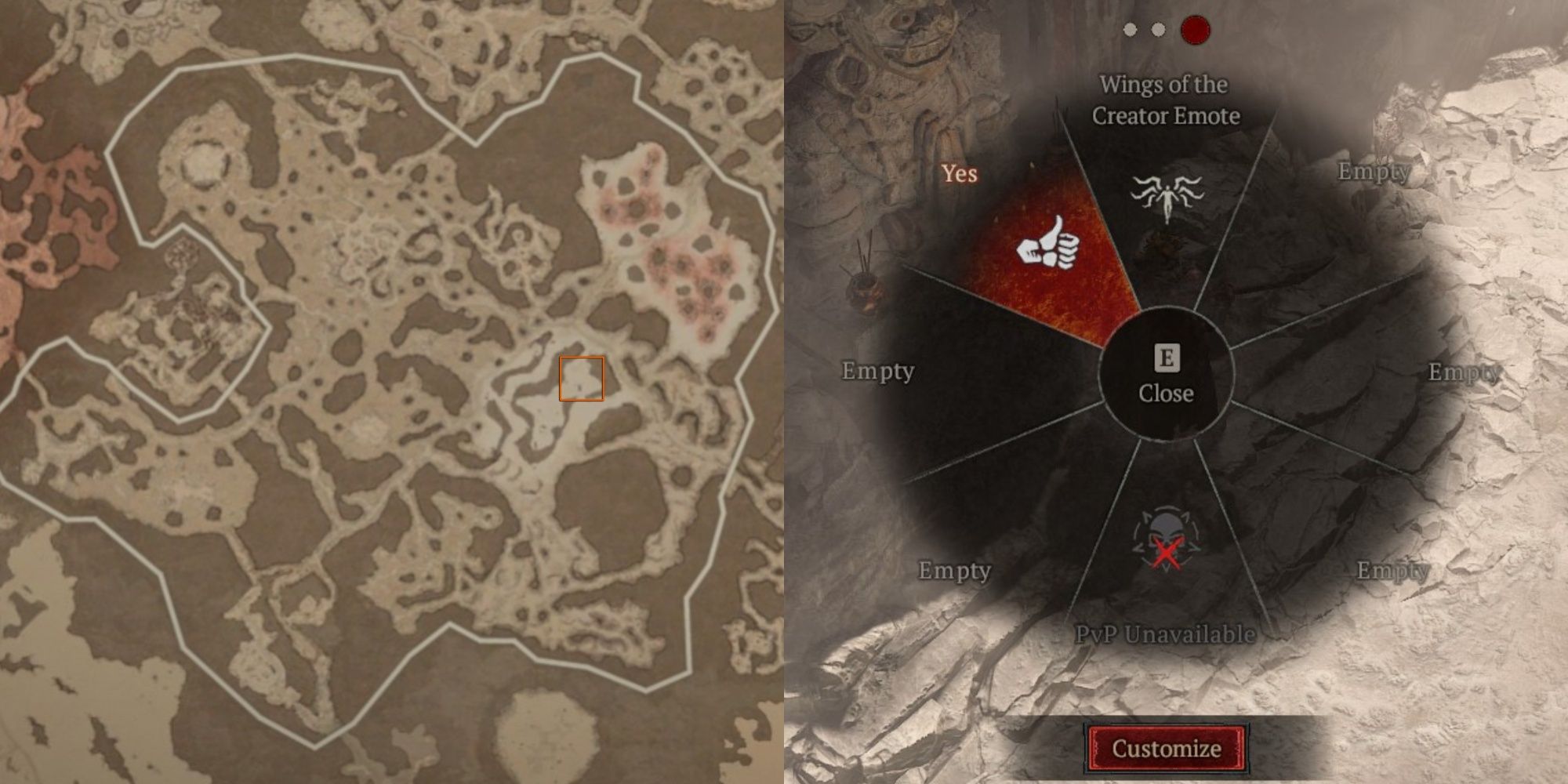 Dry Steppes Map With keeping The Traditions Quest Marker And Yes Emote In Diablo 4
