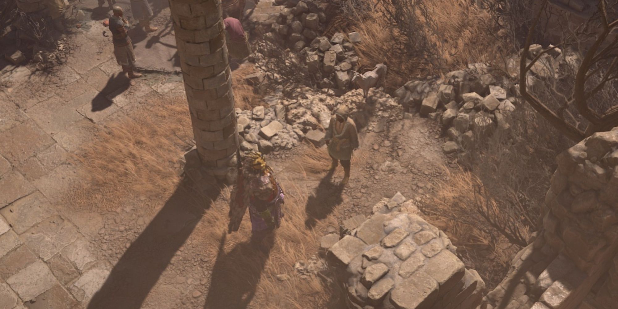 Jargal NPC And Druid Character In The Dry Steppes In Diablo 4