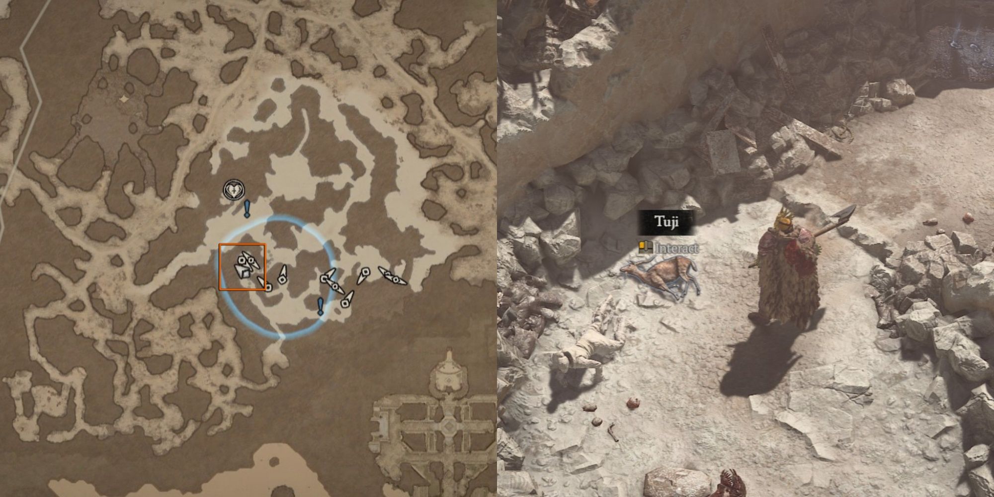 Tuji Location On Map And Tuji's Body In Diablo 4