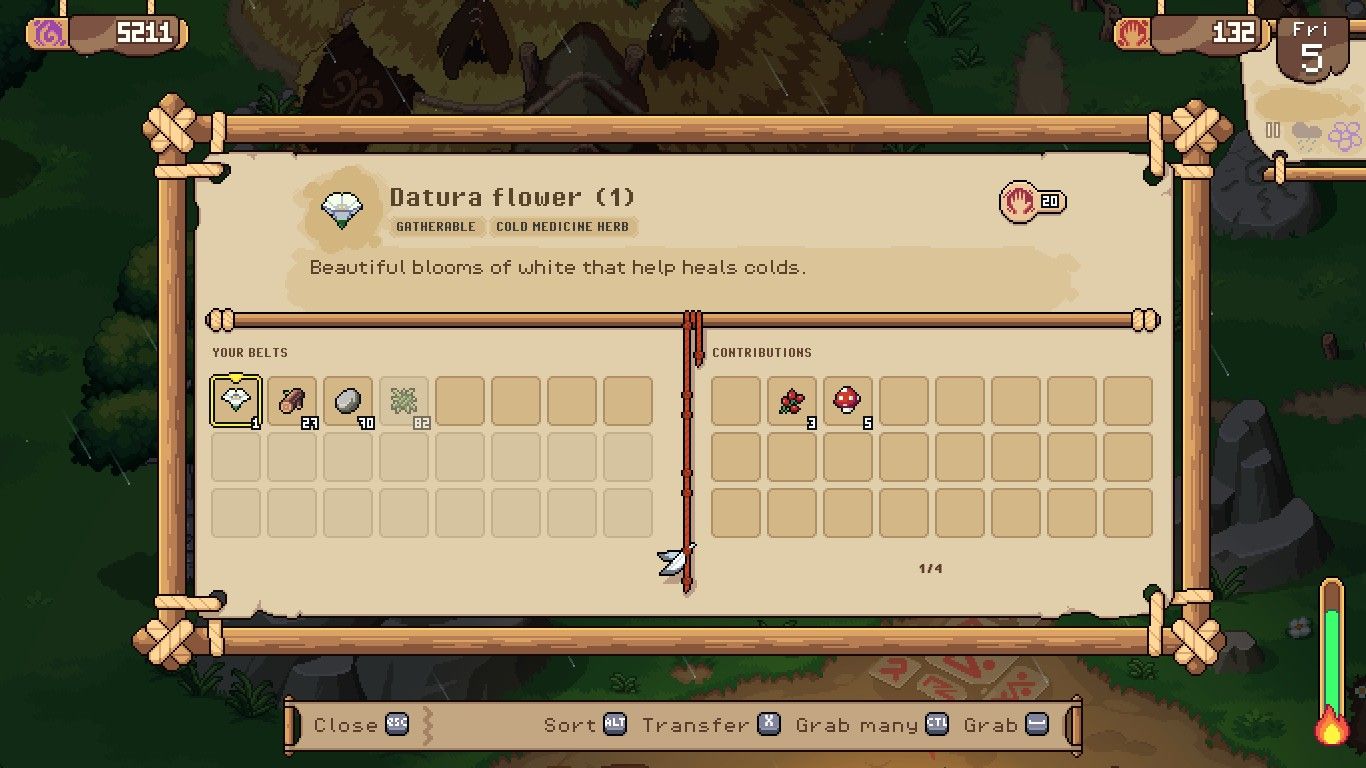 Placing items inside of the contribution box.