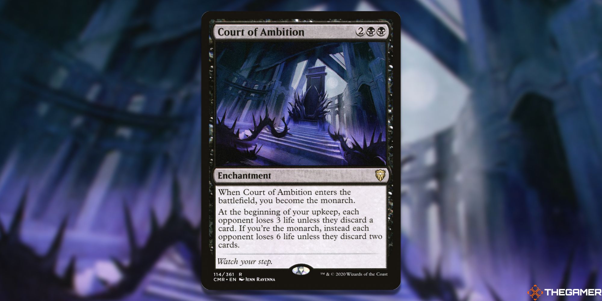Image of the Court of Ambition card in Magic: The Gathering, with art by Jenn Ravenna