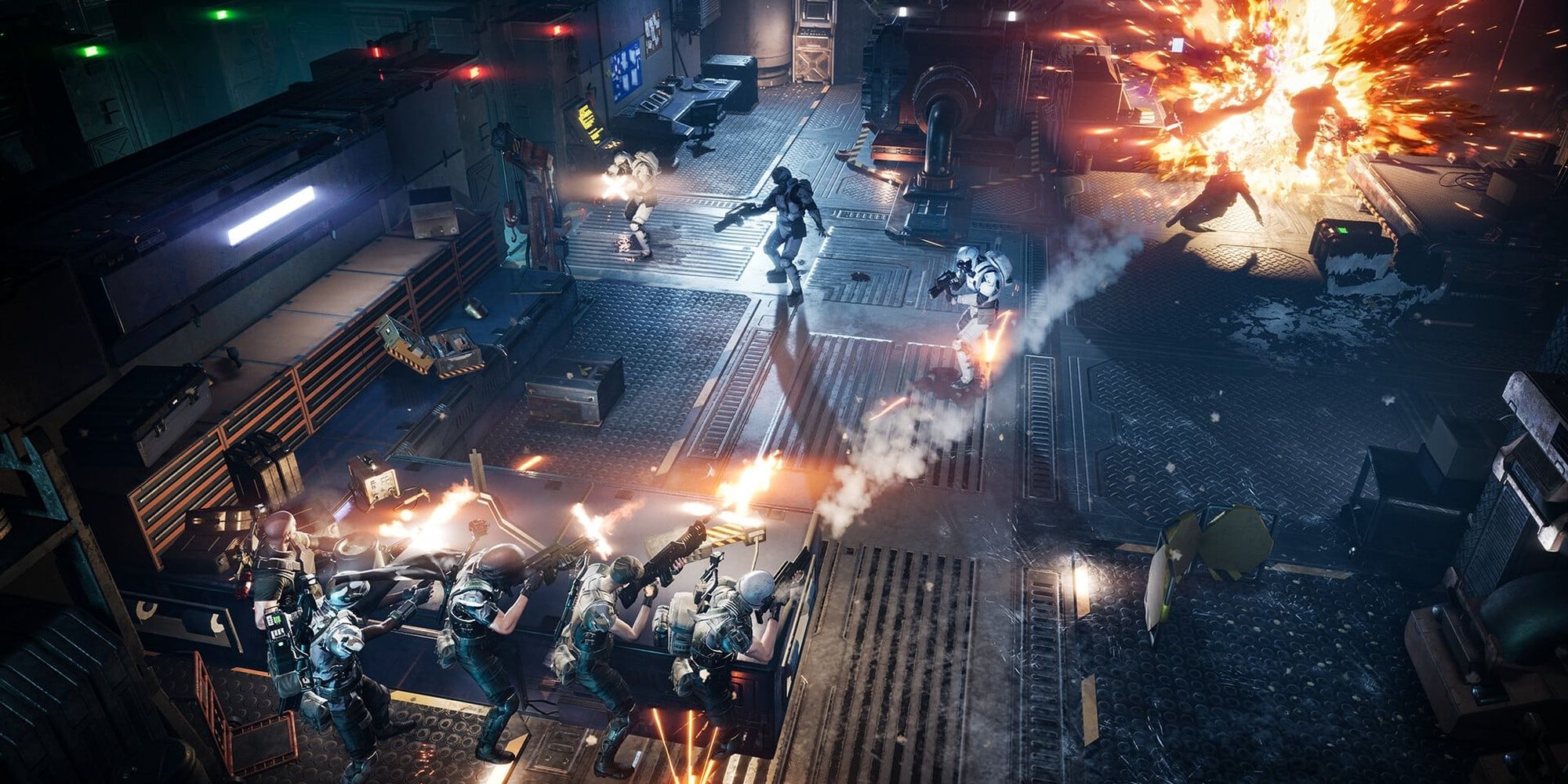 Aliens: Dark Descent - Colonial Marines Fighting Yutani Mercenaries