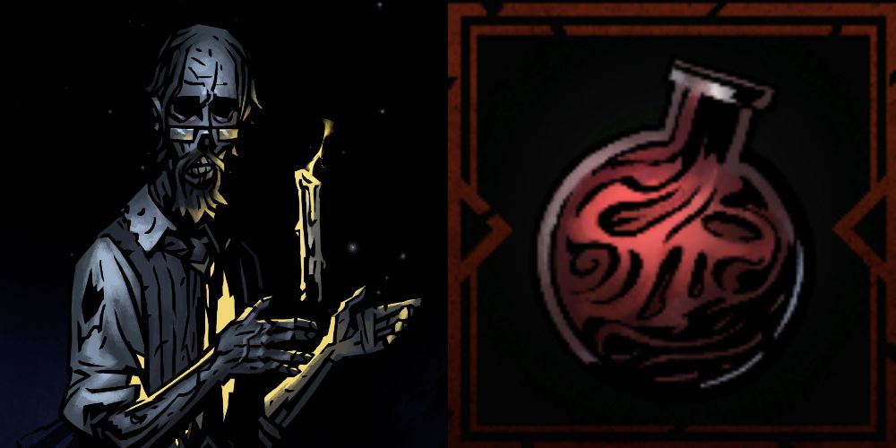 The Academic with an Invigorating Intoxicant at the Altar of Hope in Darkest Dungeon 2