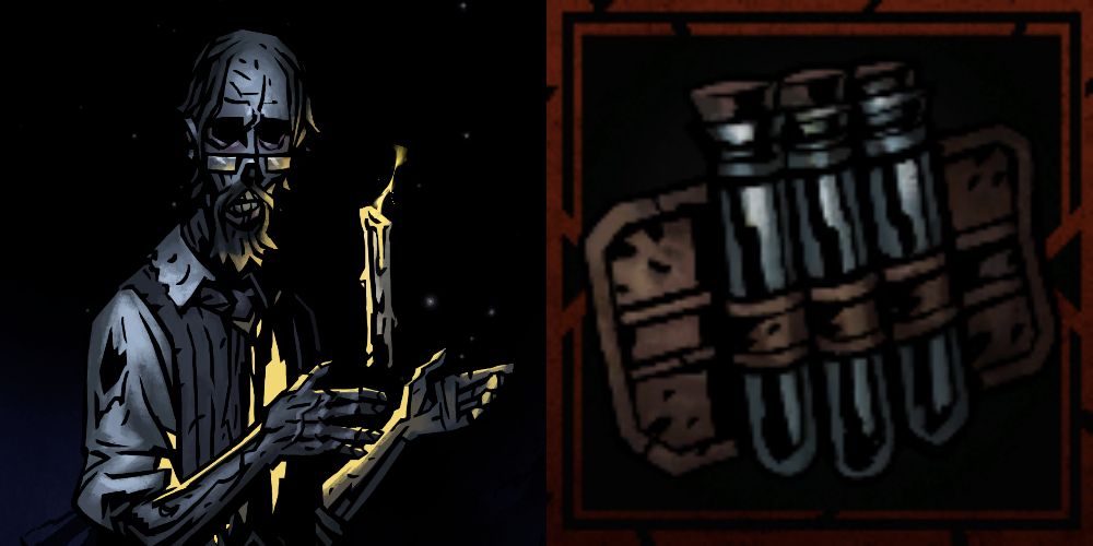 the Academic with Simulants at the Altar of Hope in Darkest Dungeon 2