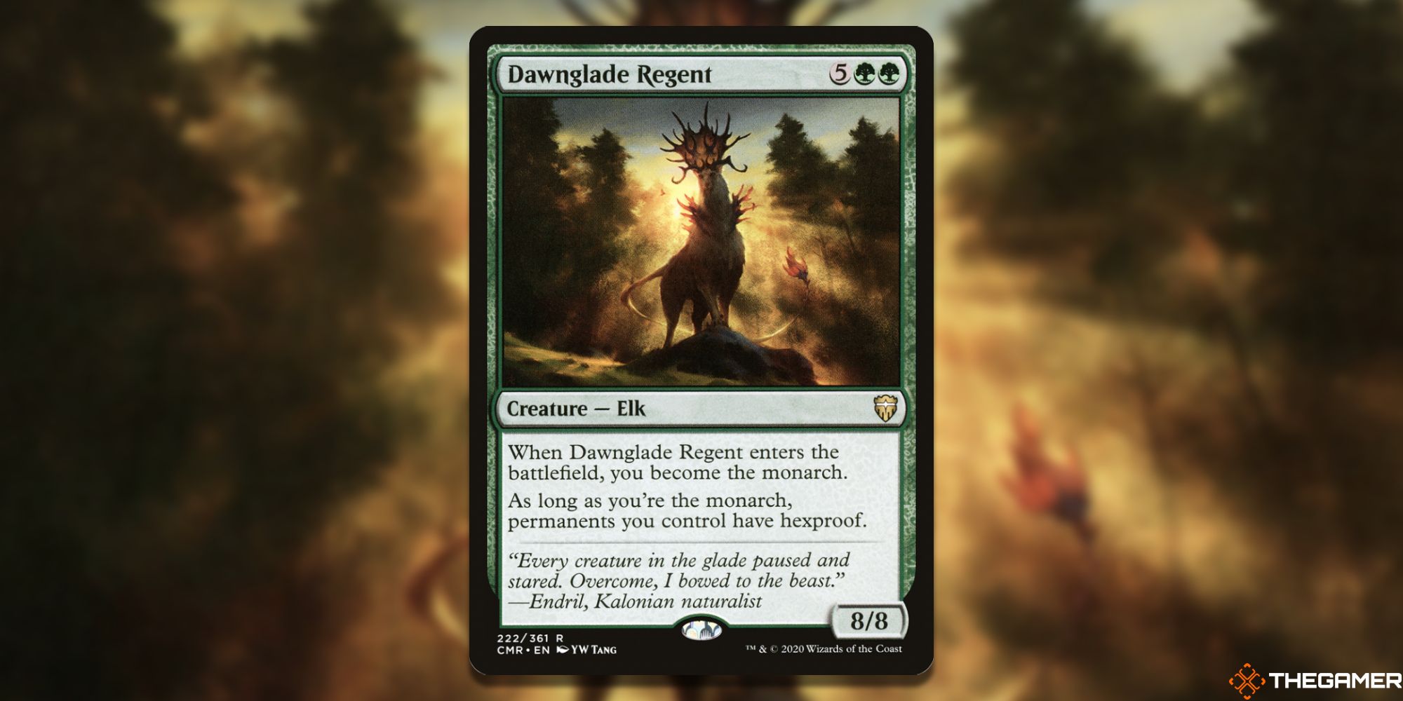 Image of the Dawnglade Regent card in Magic: The Gathering, with artby YW Tang