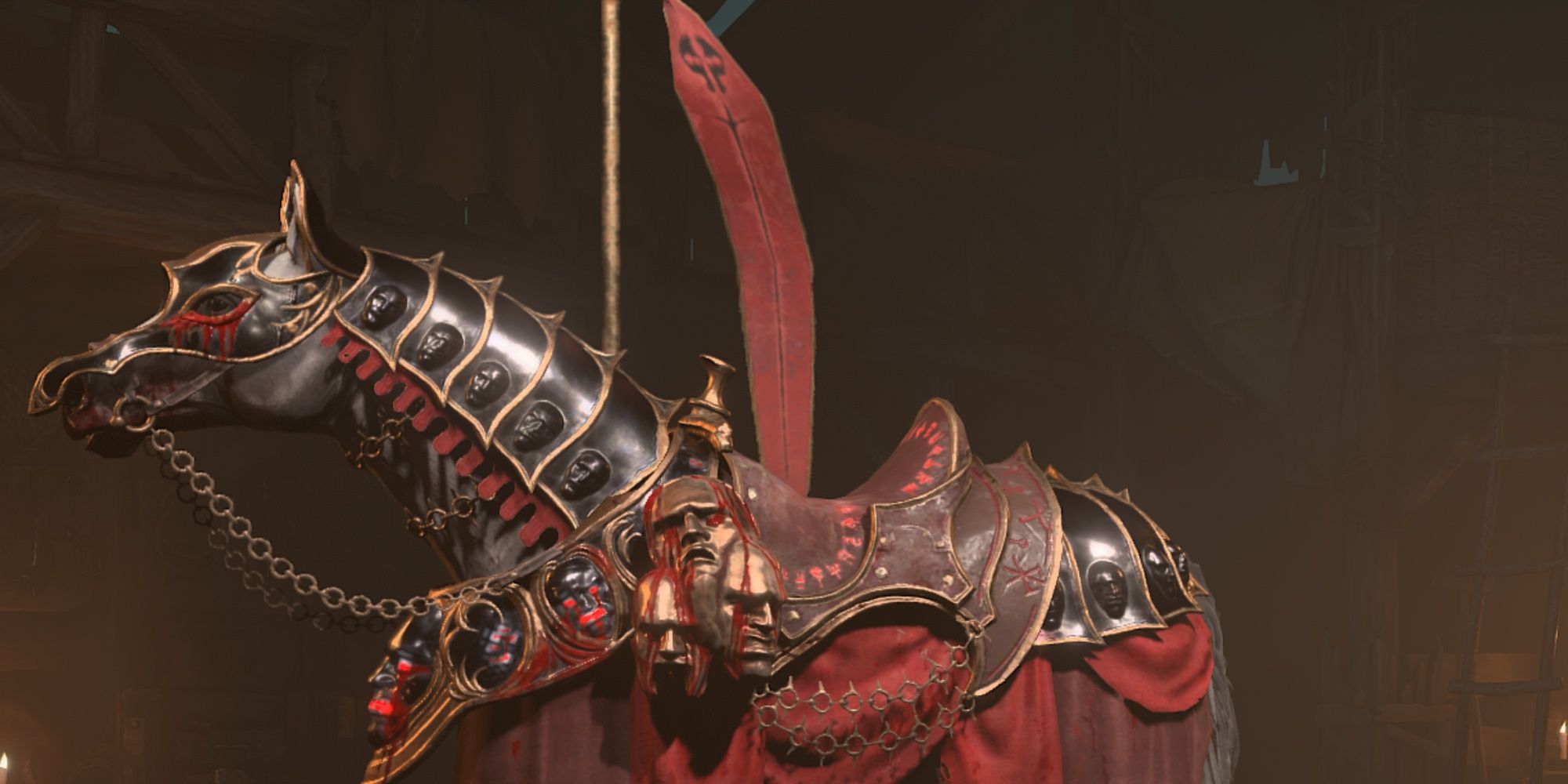 A look at the Brutal Wizard's Standard Mount Trophy in Diablo 4