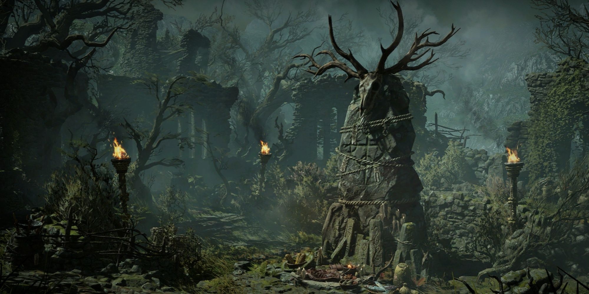 diablo 4 oading screen stone with elk skull