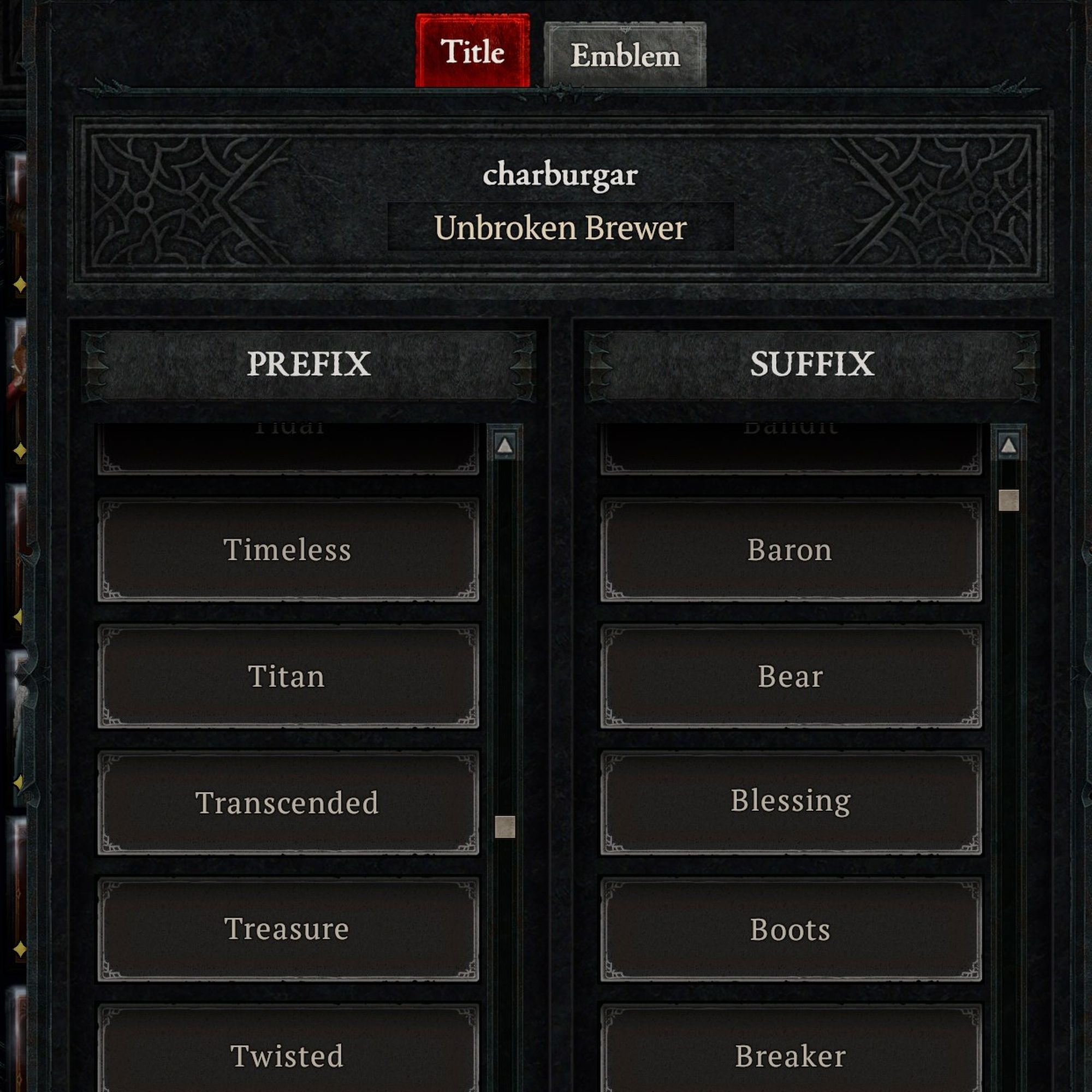 Diablo 4 Title Menu
