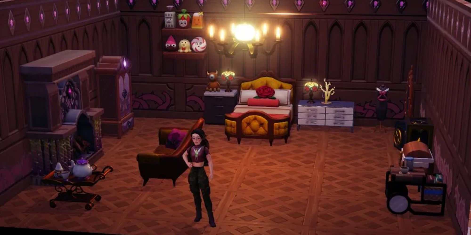 disney dreamlight valley player in decorated bedroom