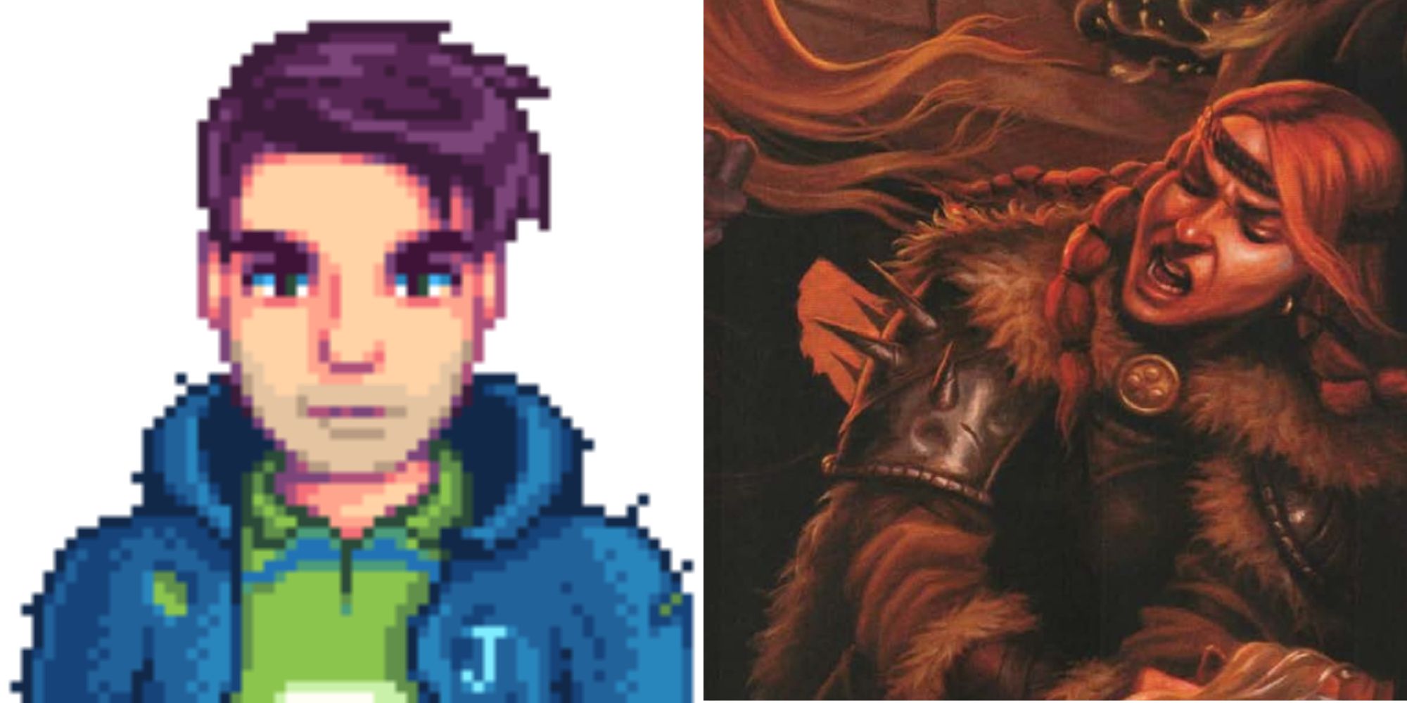 Dungeons and Dragons and Stardew Valley barbarian in a bar fight and shane-1