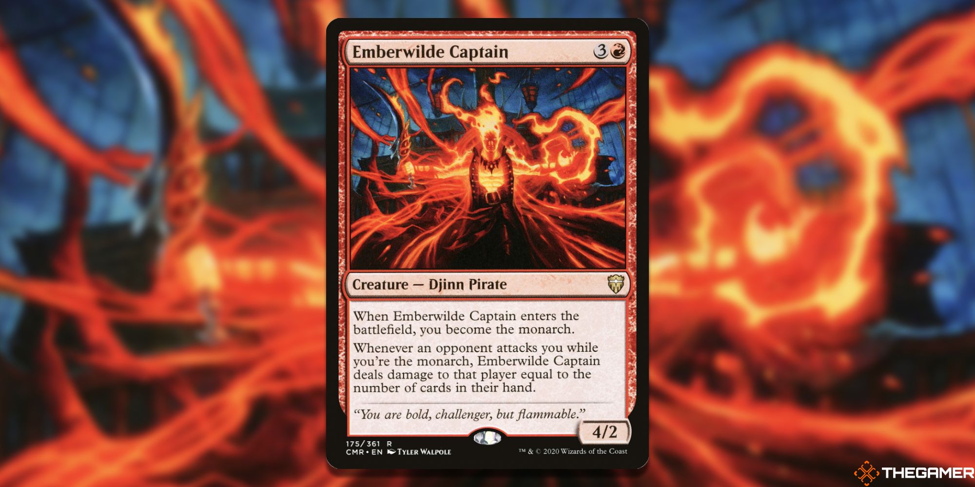 Image of the Emberwilde Captain card in Magic: The Gathering, with art by Tyler Walpole