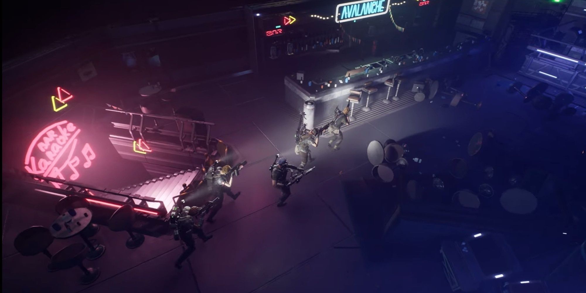 Aliens: Dark Descent - The Marines Entering A Ruined Bar