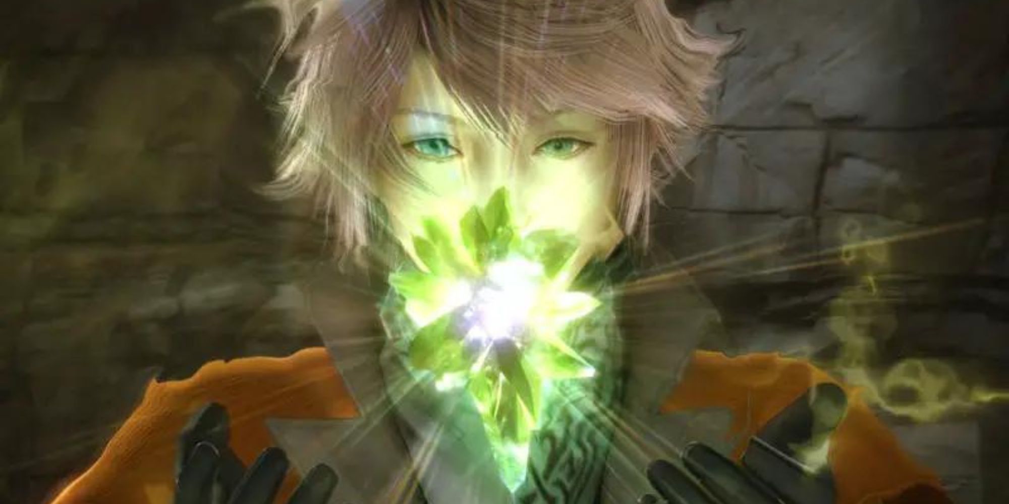 FF13 Main Character Holding Reward in Hands