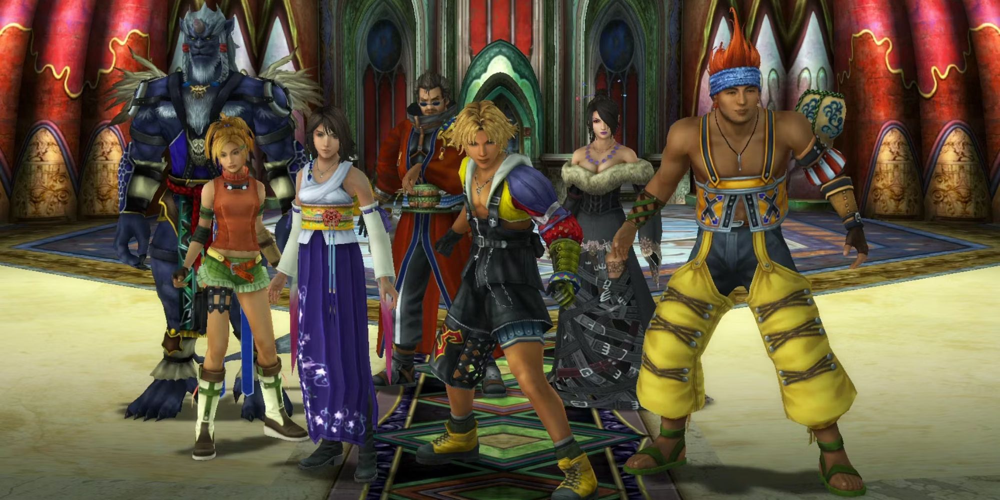 FFX Main Cast of Characters Standing Together