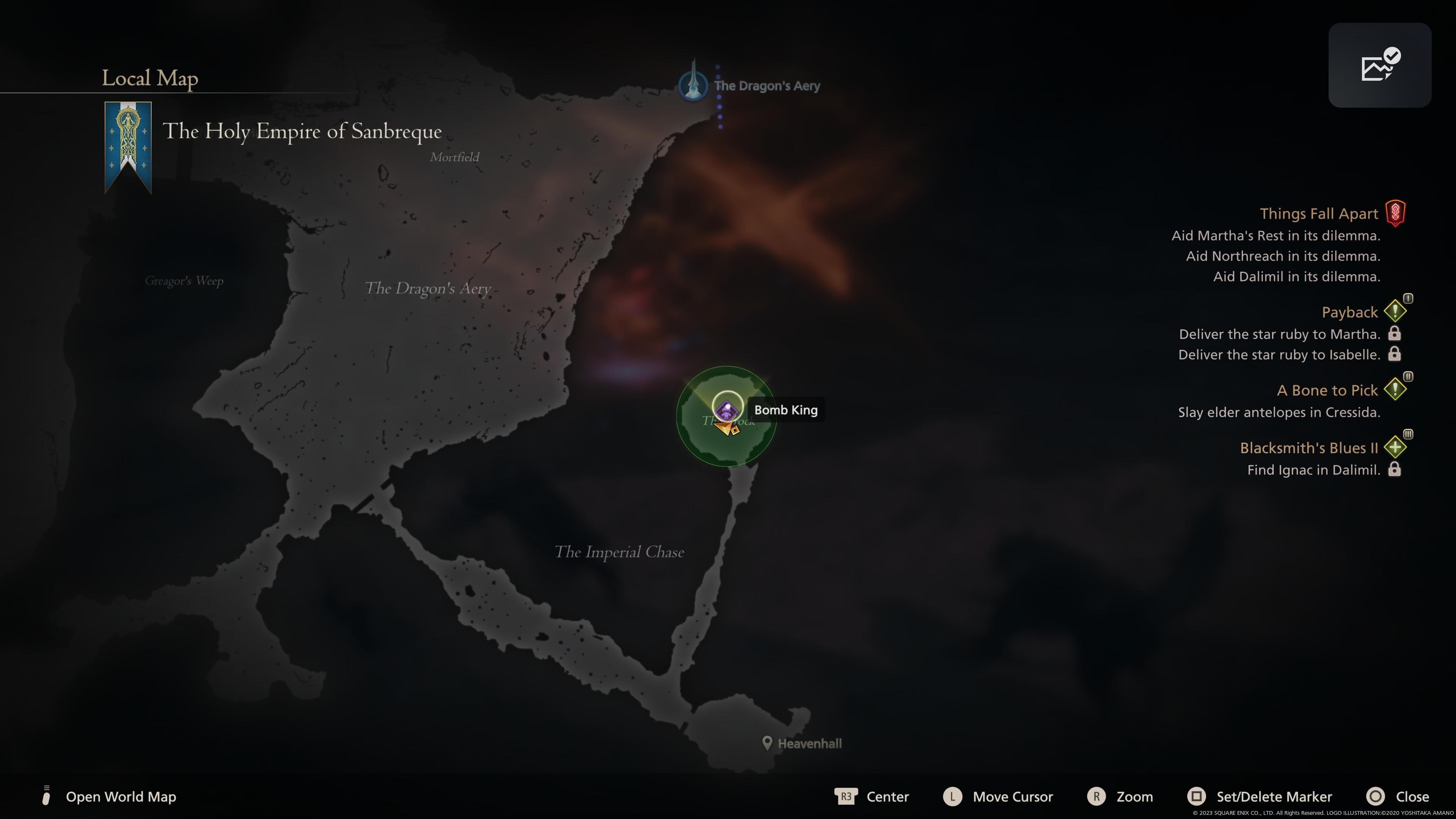 Final Fantasy 16 - Bomb King Map Location