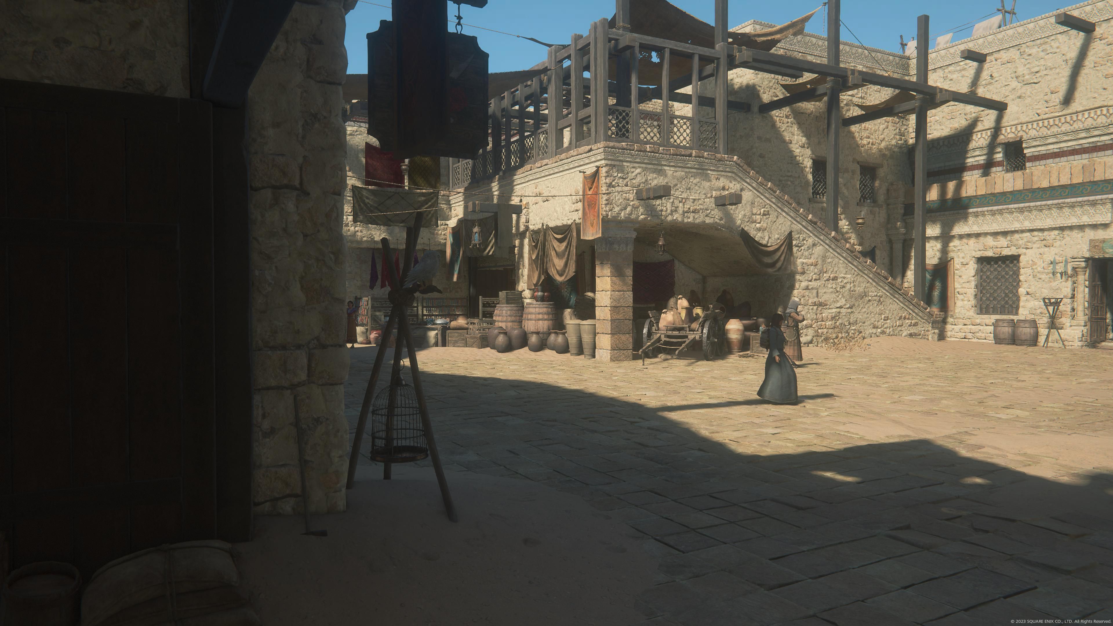 Final Fantasy 16 - Dhalmekia - A view of Dalimil markets