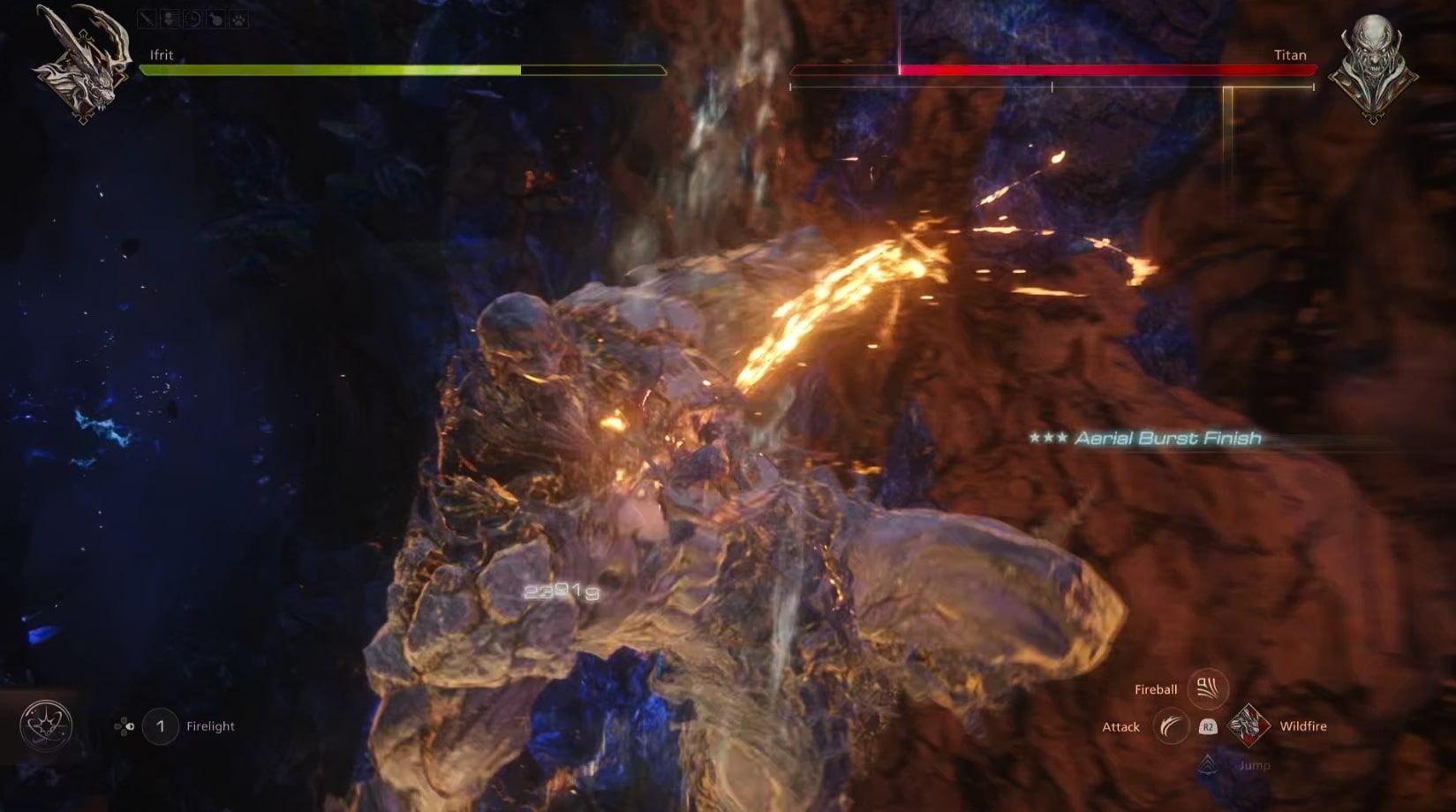 Final Fantasy 16 - The falling segment of the Titan fight