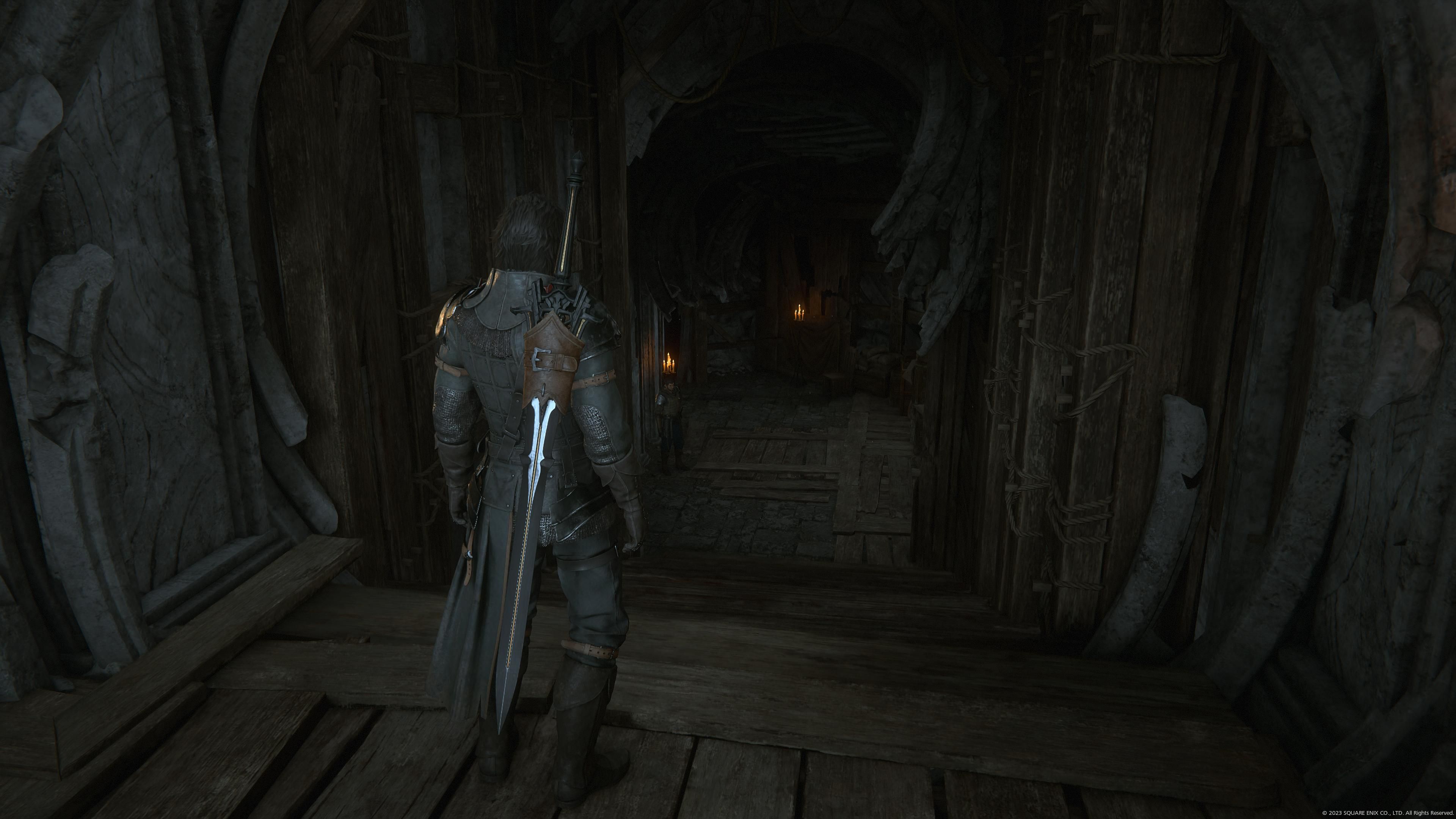 Final Fantasy 16 - The Hideout - Clive looking down at the jail