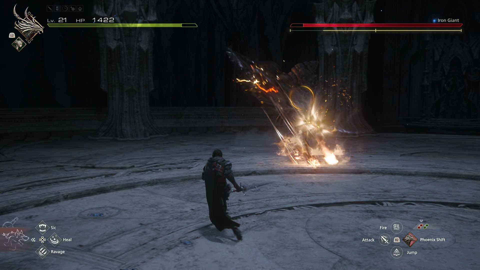 Final Fantasy 16, The Iron Giant using its Energy Wave projectile