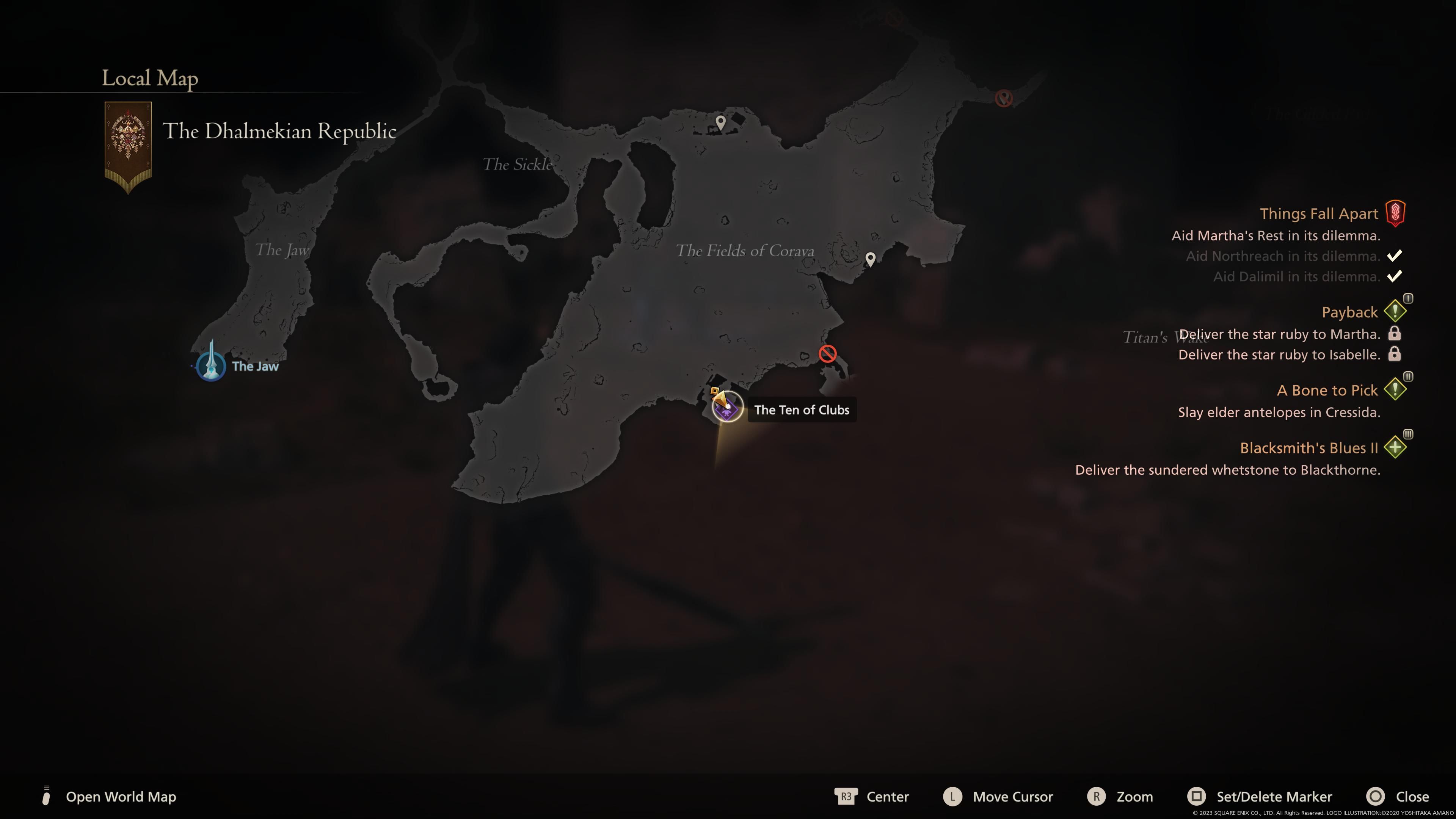 Final Fantasy 16 - The Ten of Clubs Map Location