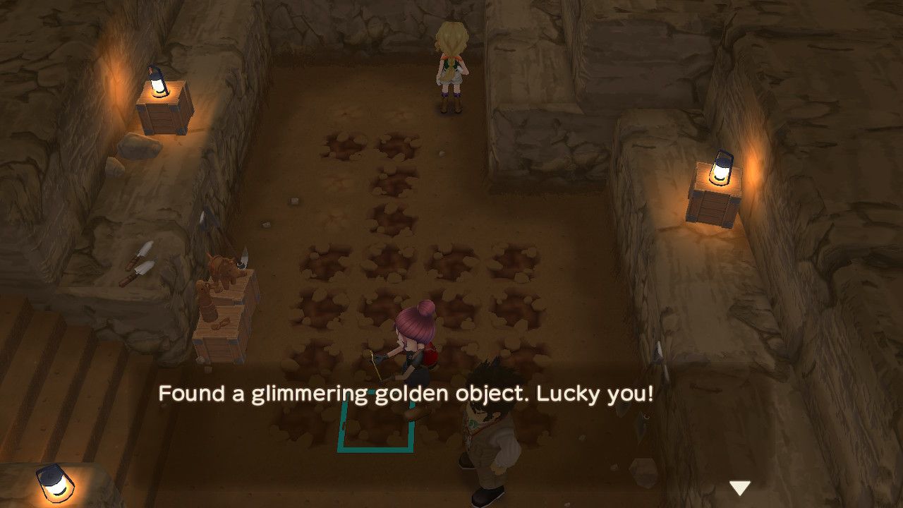 finding a golden object at the dig site story of seasons a wonderful life all dig site treasure