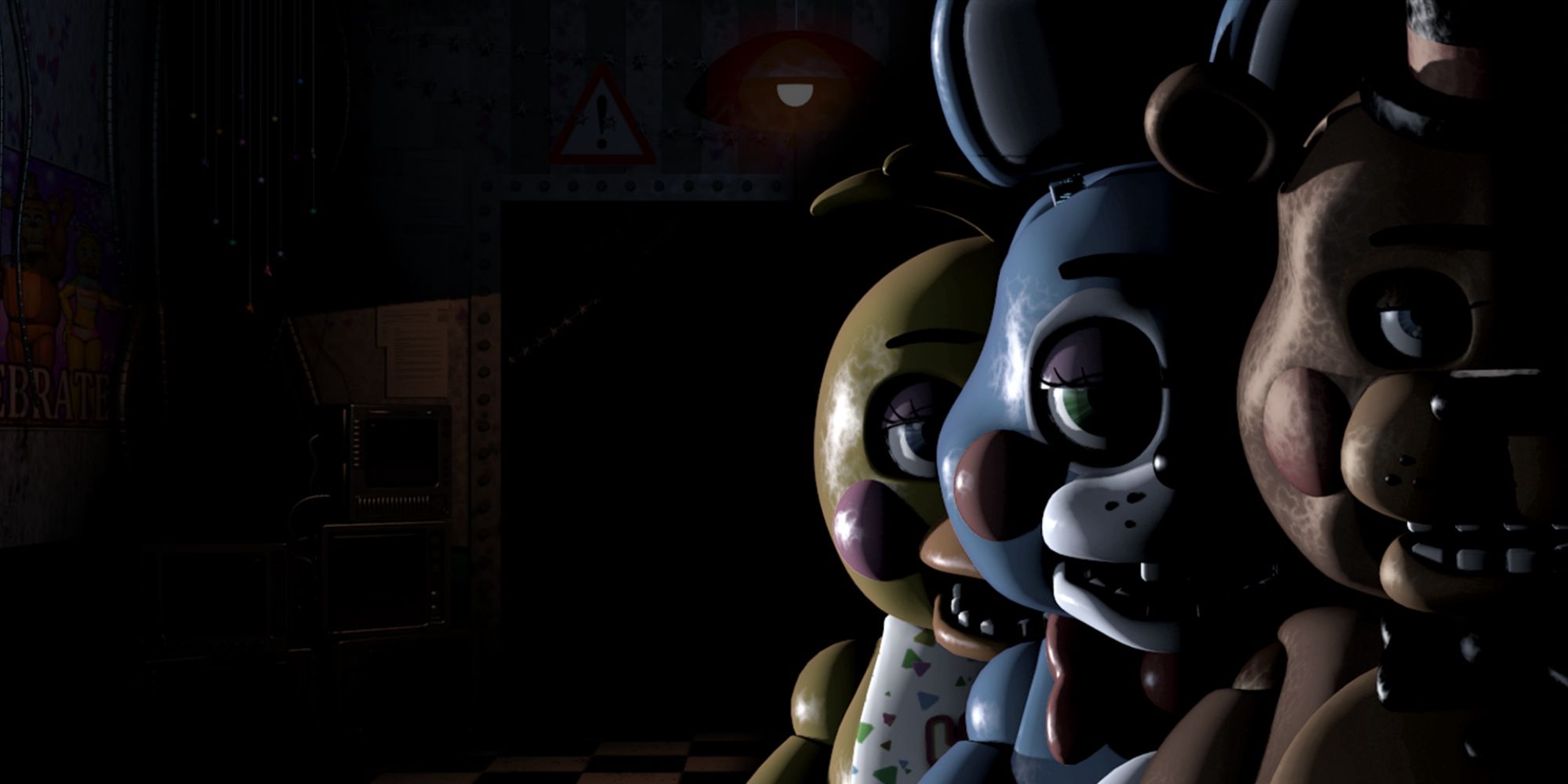 The Fnaf 2 title screen art features Freddy, Bonnie, and Chica.
