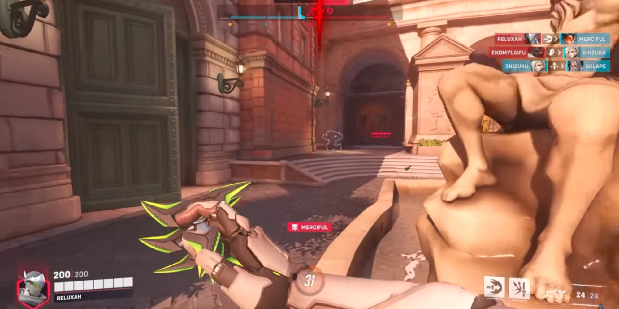 Genji using Swift Strike Ability to Cause Damage