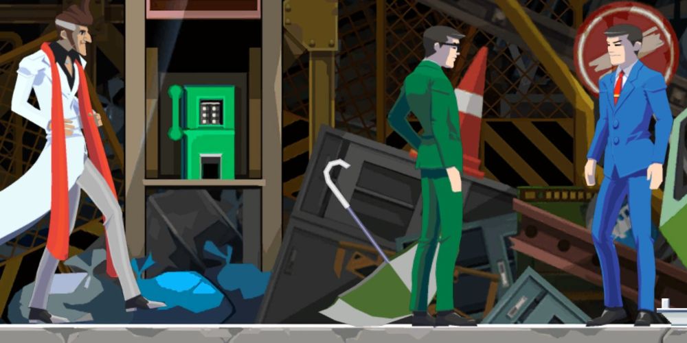 inspector cabanela arrives at the crime scene and speaks to two detectives there in ghost trick phantom detective