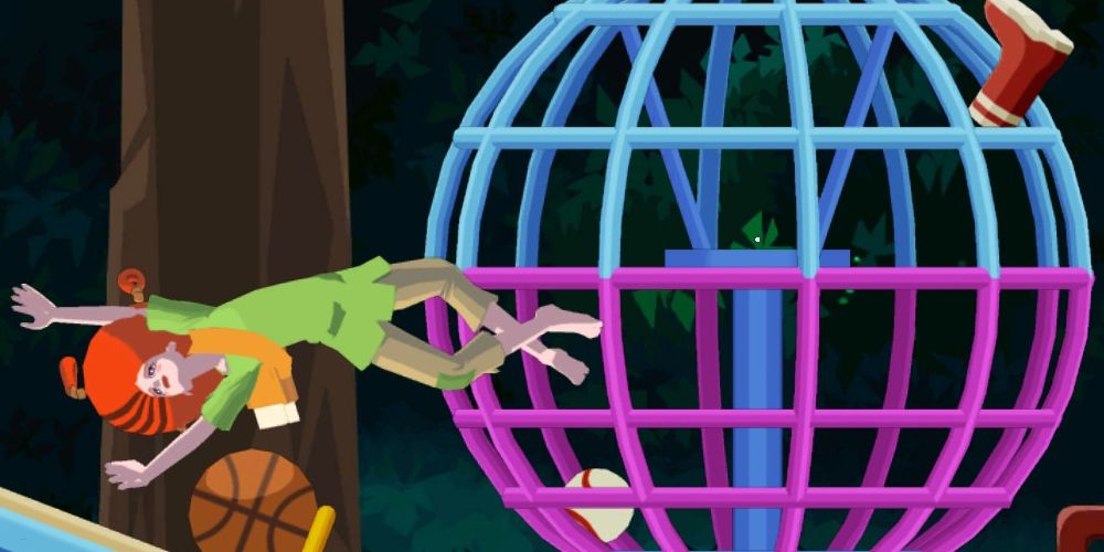the activist spins out of control at the playground in Temsik Park in Ghost Trick: Phantom Detective
