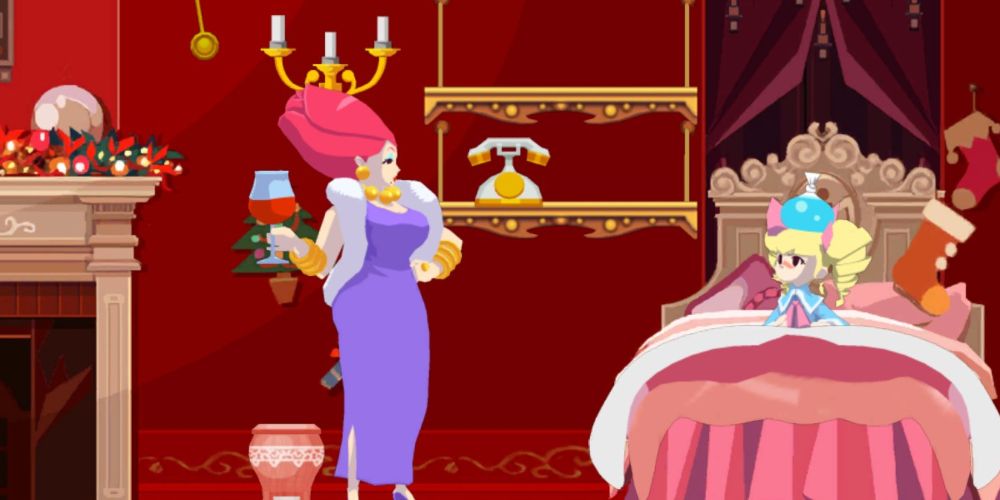 the elegant lady checks on her daughter, sick in bed, in ghost trick: phantom detective