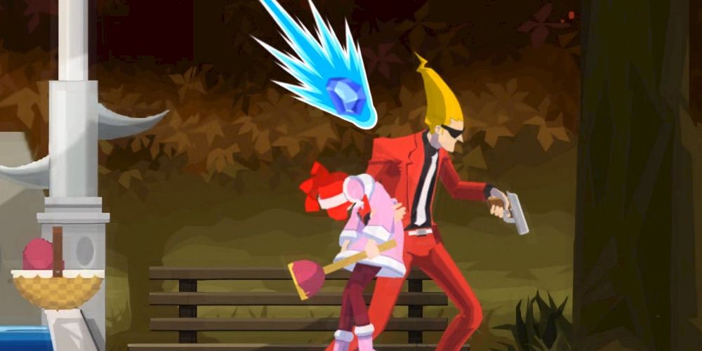 the temsik fragment about to strike and kill yomiel as he takes young lynne hostage in ghost trick: phantom detective