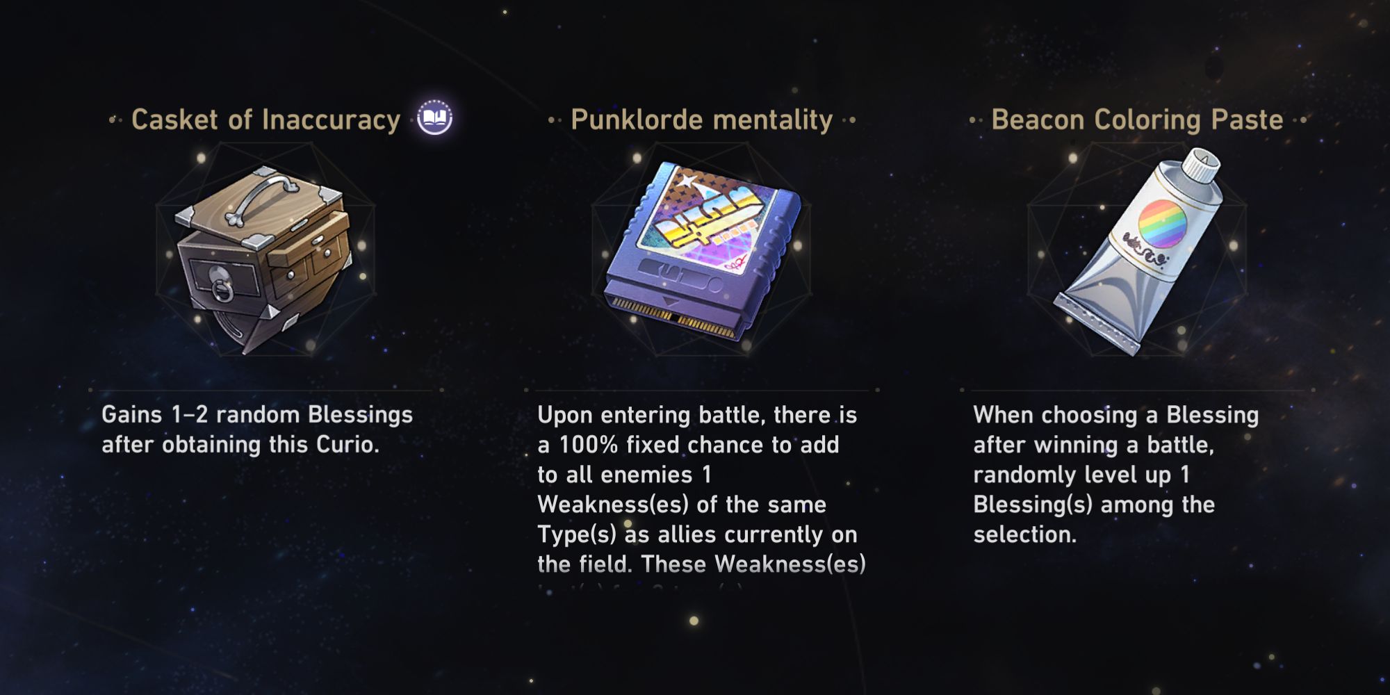 Honkai Star Rail Casket of Inaccuracy Punklorde Mentality Beacon Colouring Paste
