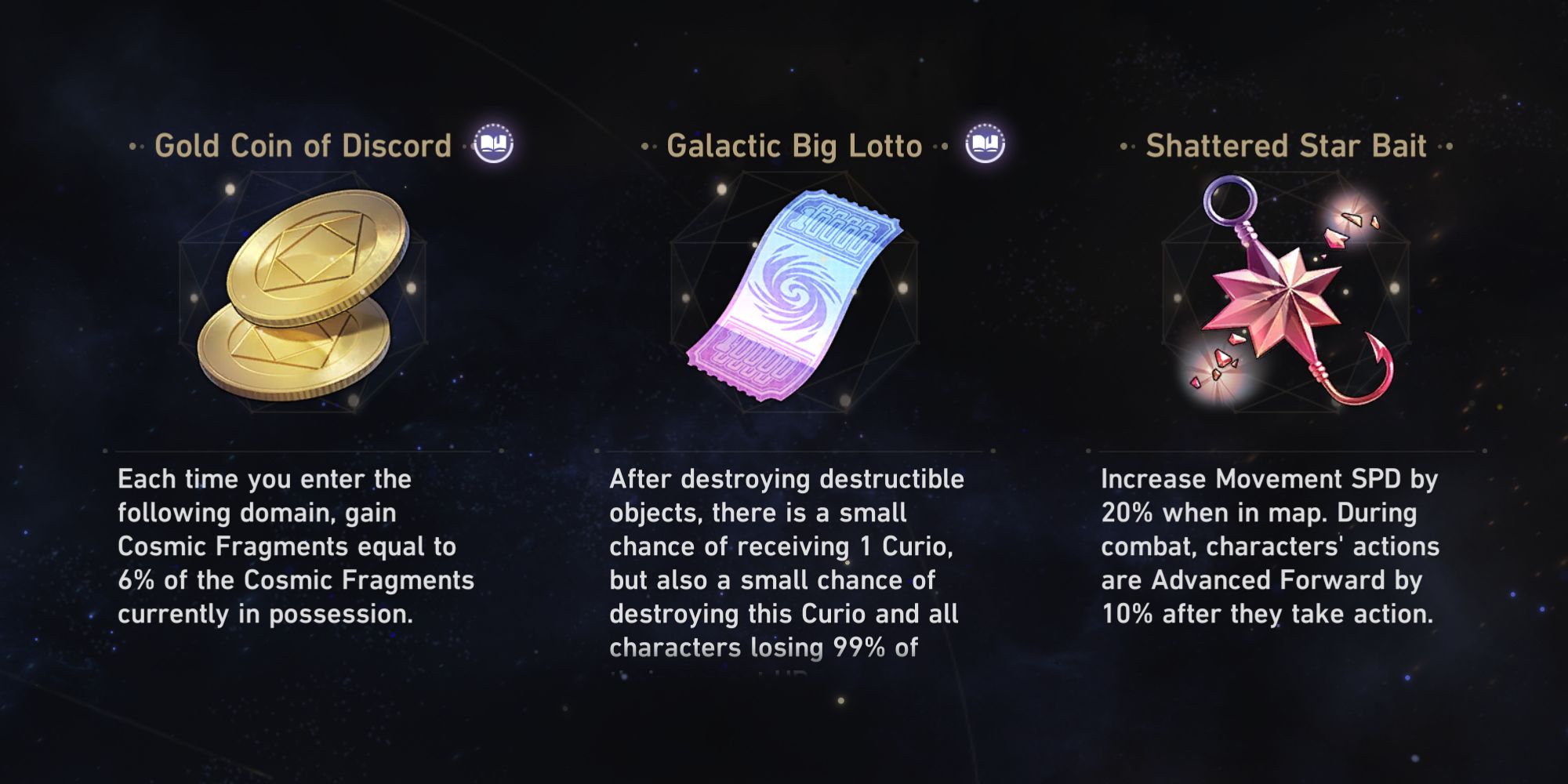 Honkai Star Rail Coin of Discord Galactic lotto Star Bait Curio
