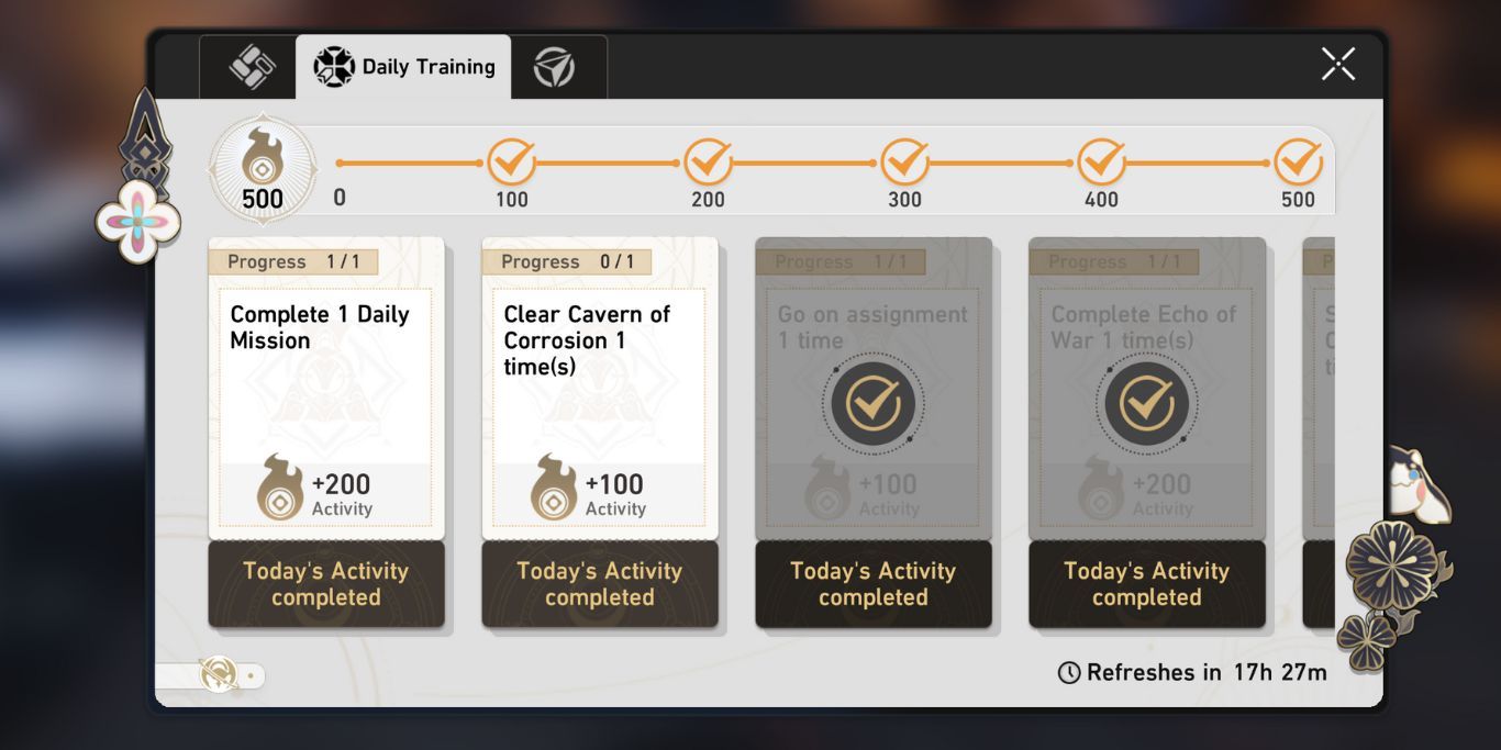 Honkai Star Rail Completed Daily Commission Screen