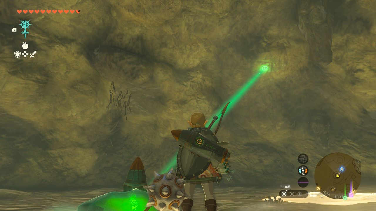 Link attachs a zonai rocket to the cave crystal in Legend of Zelda: Tears of the Kingdom