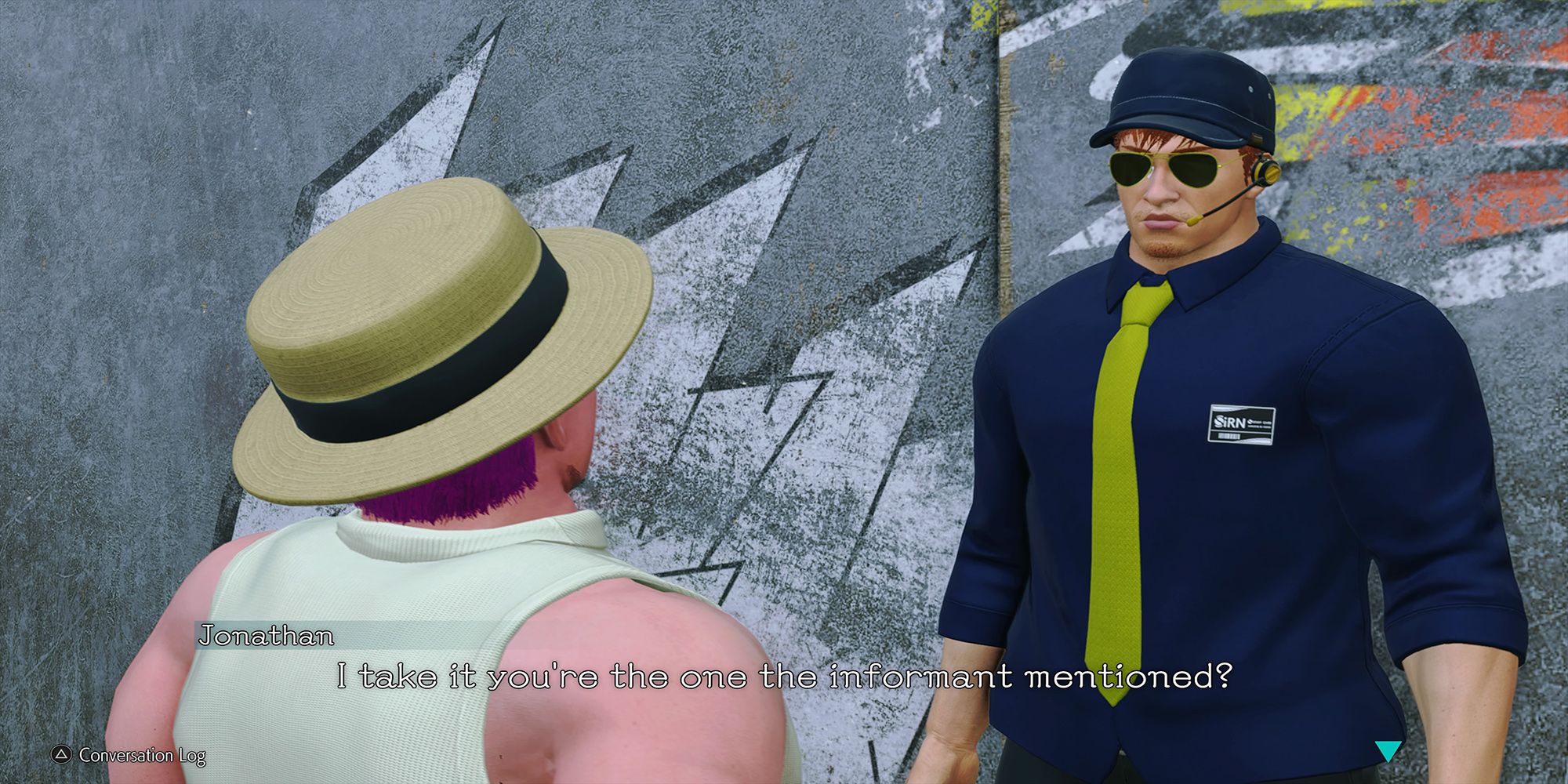 The player avatar meets Jonathan outside the SiRN Construction Site in Street Fighter 6.