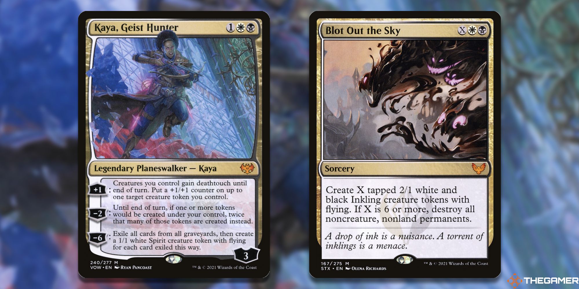 MTG: Kaya, Geist Hunter and Blot out the Sky cards