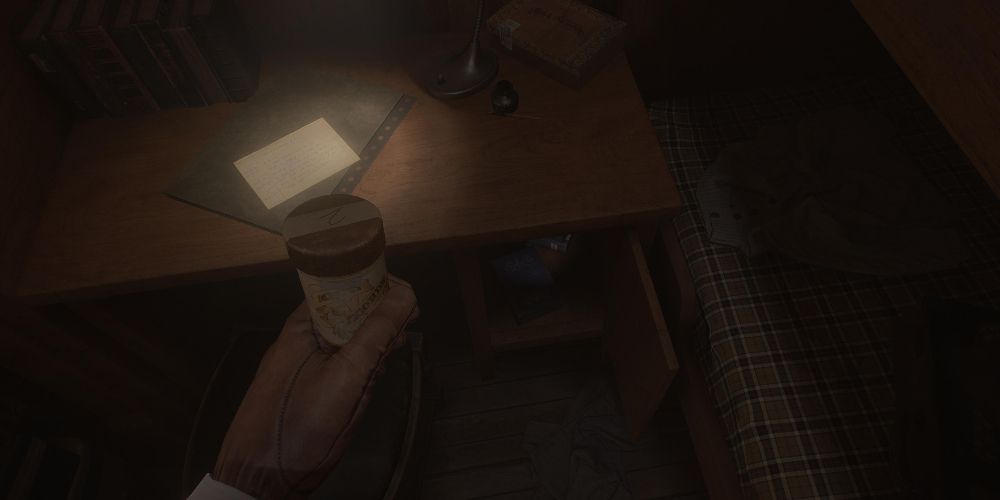 the actor finds an audio recording labeled with the number 2 in a drawer in layers of fear 2