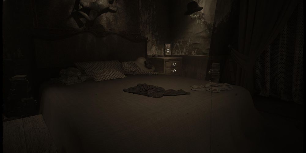 the bedroom of the burns home in layers of fear 2023