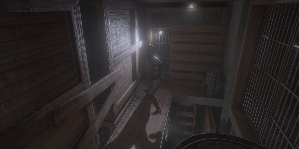 a mannequin in the animal pens in layers of fear 2023