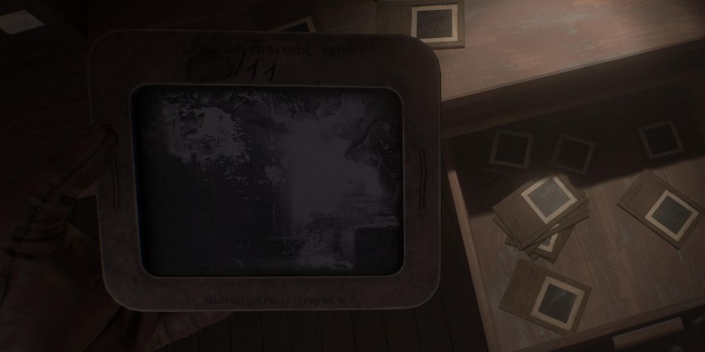 a projector slide found in a drawer in layers of fear 2023